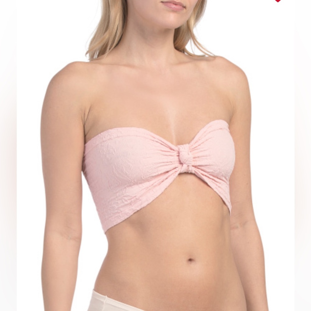 Free People Floral Frills Knotted Bandeau Bra Top XS/S pink or brown